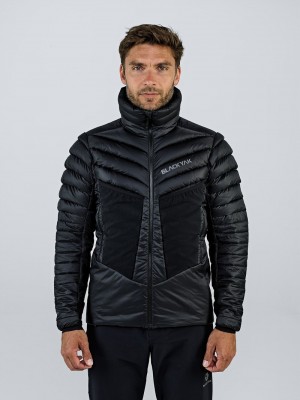 Black Men's Black Yak Bakosi G2 Hooded Hybrid Jackets | IV3EJ817