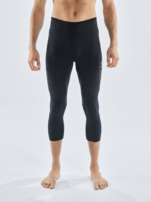 Black Men's Black Yak Chamar Fleece Baselayer 3/4 Tight | KN5AH580