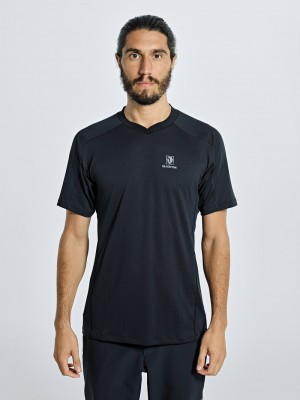 Black Men's Black Yak Finn St S/S Performance T Shirts | LI1EM199