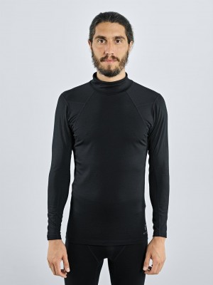 Black Men's Black Yak Gurla Merino Baselayer Long Sleeve | KM5GS782