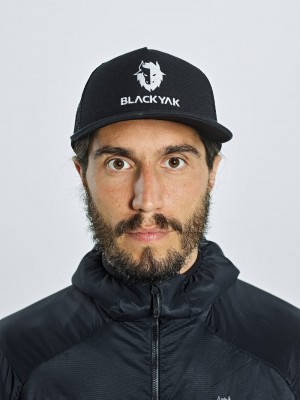 Black Men's Black Yak Logo Classic Trucker Caps | JK1OM166