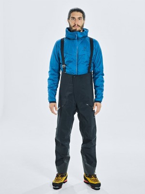 Black Men's Black Yak Thulagi Gore-tex 3l Pro Semi Bib Shell Pants | TX9SK220