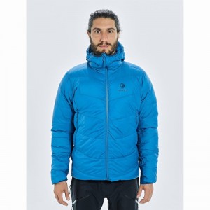 Blue Men's Black Yak Burnag Hooded Down Jackets | ZN6YY096