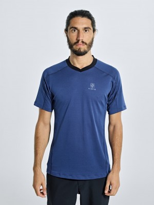 Blue Men's Black Yak Finn St S/S Performance T Shirts | EJ5TL913