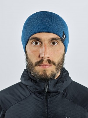 Blue Men's Black Yak Knit Headband | HK6PM564