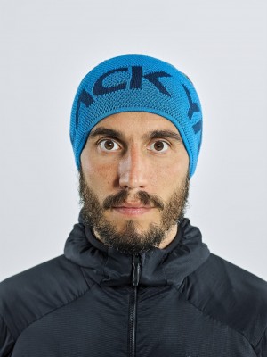 Blue Men's Black Yak Logo Knit Headband | SC7RO639