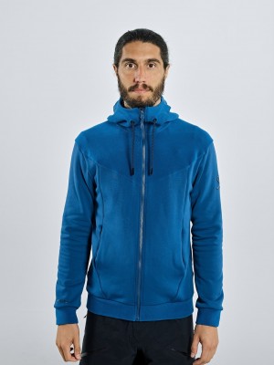 Blue Men's Black Yak Yakalo Full Zip Hoody Fleece | QU7AF695