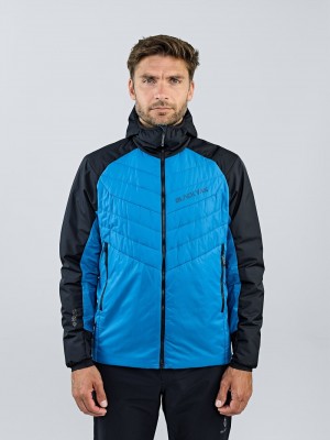 Blue Men's Black Yak Zubron Hooded Insulation Jackets | JF4PH550