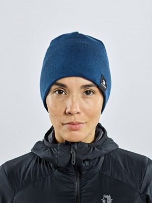 Blue Women's Black Yak Knit Beanie | XG4EE262