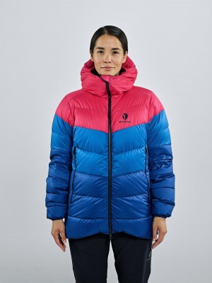 Blue Women's Black Yak Mandu Hooded Expedition Down Jackets | DK7DH199