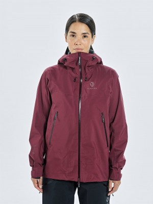 Burgundy Women's Black Yak Thulagi Gore-tex 3l Pro Shell Jackets | LQ2OT129