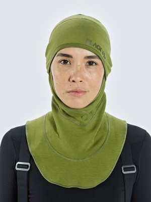 Green Women's Black Yak Chago Fleece Balaclava | TZ3HE953