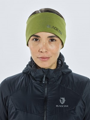 Green Women's Black Yak Chago Fleece Headband | LM5VI870