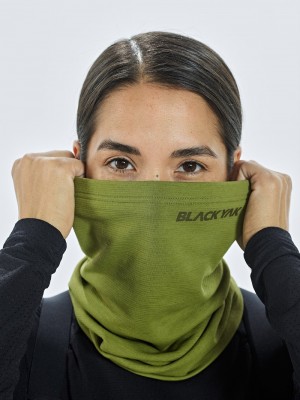 Green Women's Black Yak Chago Fleece Neck Warmer | TZ1WV704