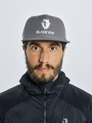 Grey Men's Black Yak Logo Caps | OM1VO379