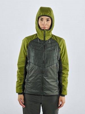 Olive Women's Black Yak Zubron Hooded Insulation Jackets | XL7JK715