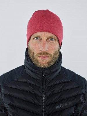 Pink Men's Black Yak Knit Beanie | UP7ZH967