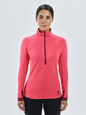 Red Women's Black Yak Chumbu 3/4 Zip Fleece | SP0IH206