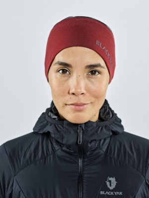 Red Women's Black Yak Gurla Merino Headband | IV2HG709