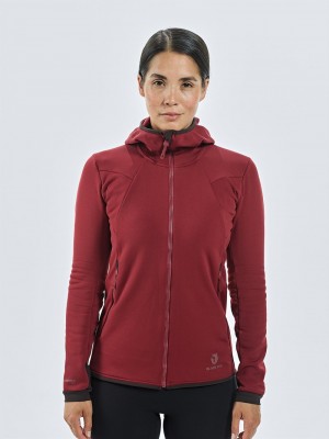 Red Women's Black Yak Kuksay Full Zip Hoody Fleece | MY1WJ439