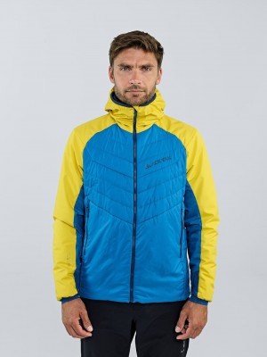 Yellow Men's Black Yak Zubron Hooded Insulation Jackets | PA8WA357