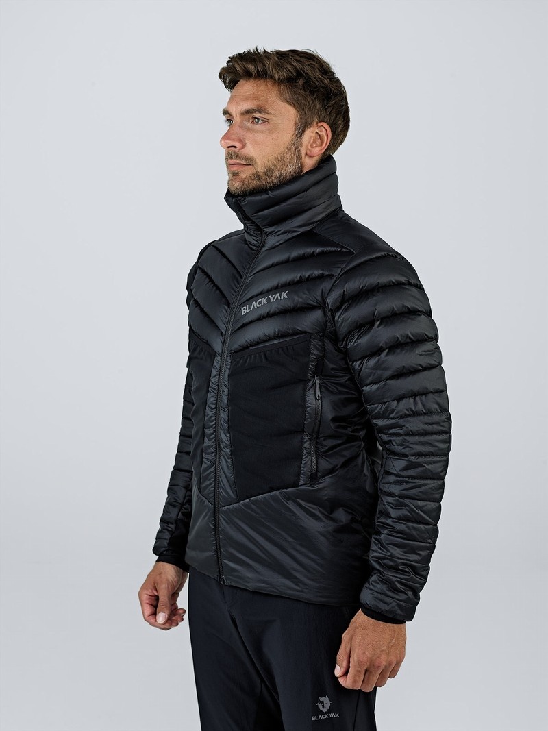 Black Men's Black Yak Bakosi G2 Hooded Hybrid Jackets | IV3EJ817