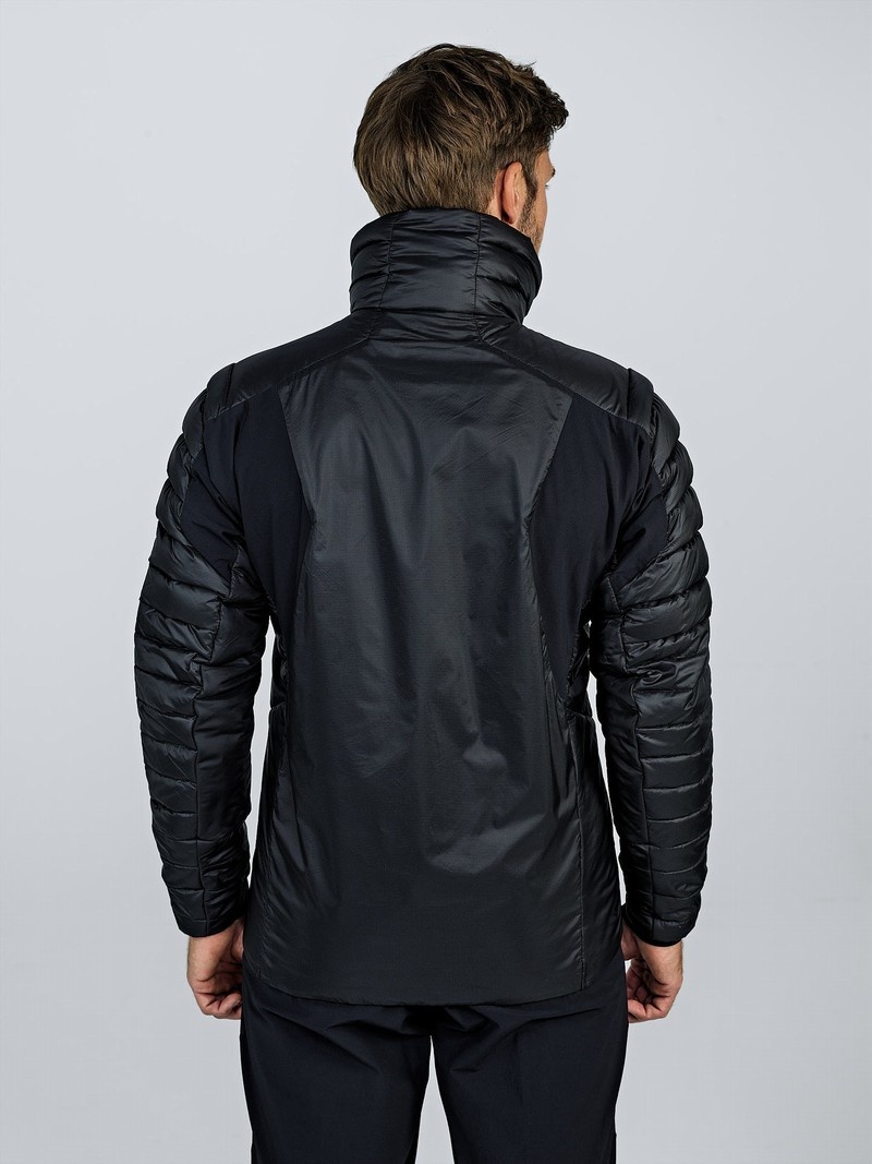 Black Men's Black Yak Bakosi G2 Hooded Hybrid Jackets | IV3EJ817