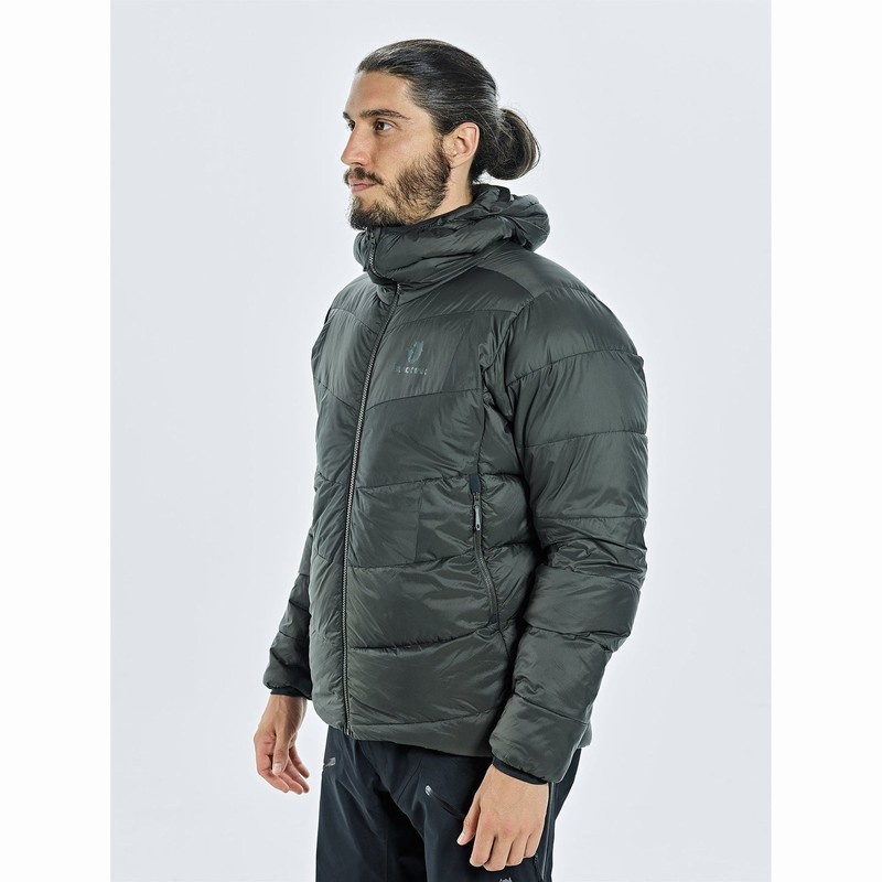 Black Men's Black Yak Burnag Hooded Down Jackets | YN3WX324