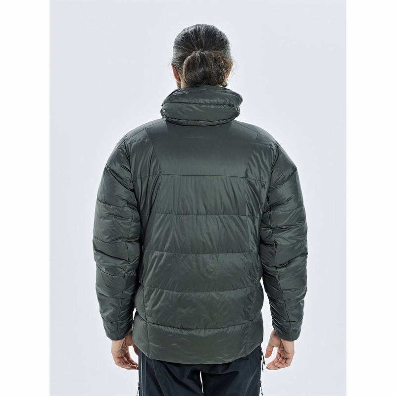 Black Men's Black Yak Burnag Hooded Down Jackets | YN3WX324