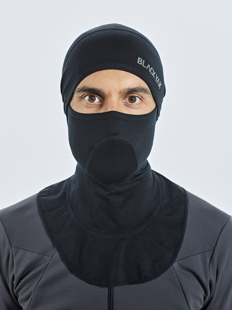 Black Men's Black Yak Gurla Merino Balaclava | XC0VL911