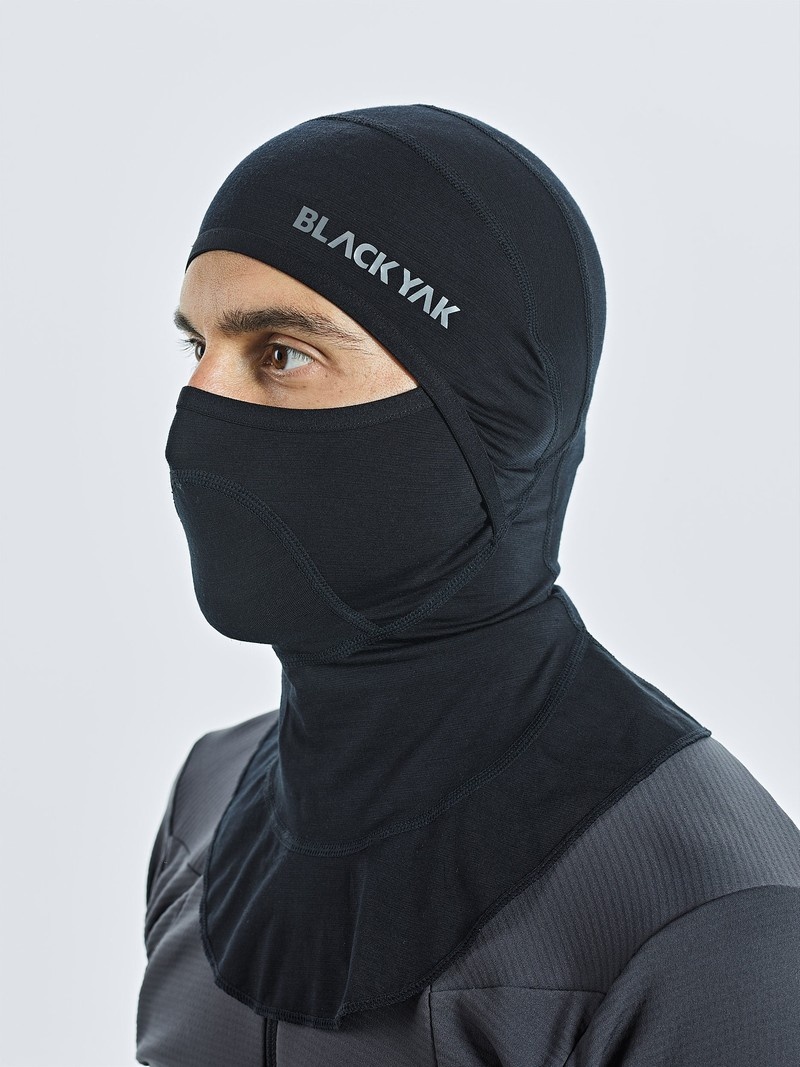 Black Men's Black Yak Gurla Merino Balaclava | XC0VL911