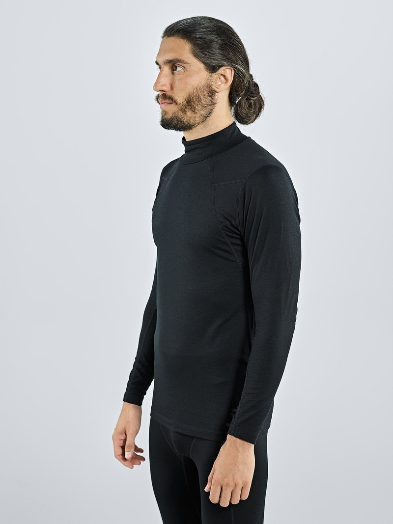 Black Men's Black Yak Gurla Merino Baselayer Long Sleeve | KM5GS782