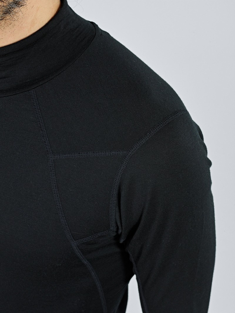 Black Men's Black Yak Gurla Merino Baselayer Long Sleeve | KM5GS782