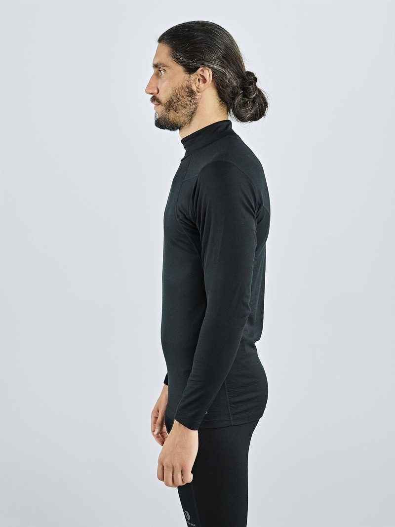 Black Men's Black Yak Gurla Merino Baselayer Long Sleeve | KM5GS782