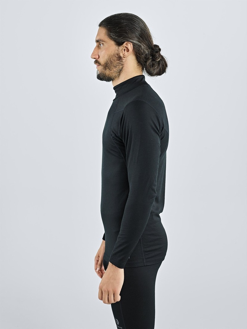 Black Men's Black Yak Gurla Merino Baselayer Long Sleeve | KM5GS782