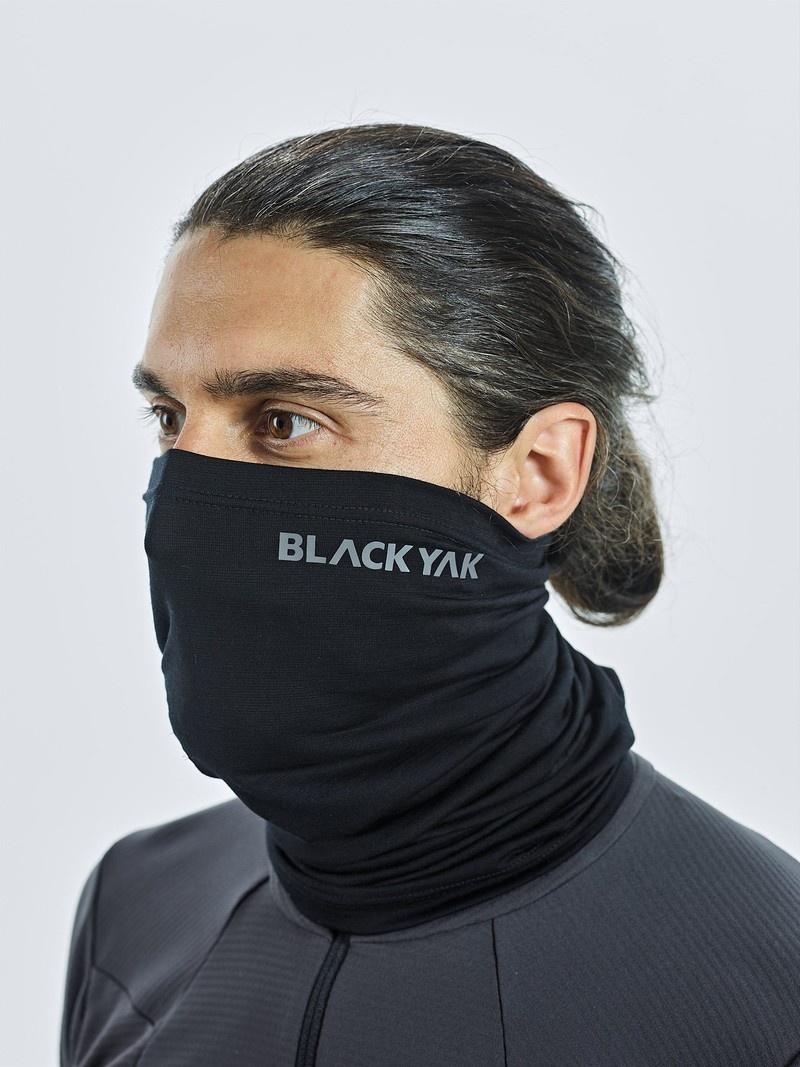 Black Men\'s Black Yak Gurla Merino Neck Warmer | NO6DV307