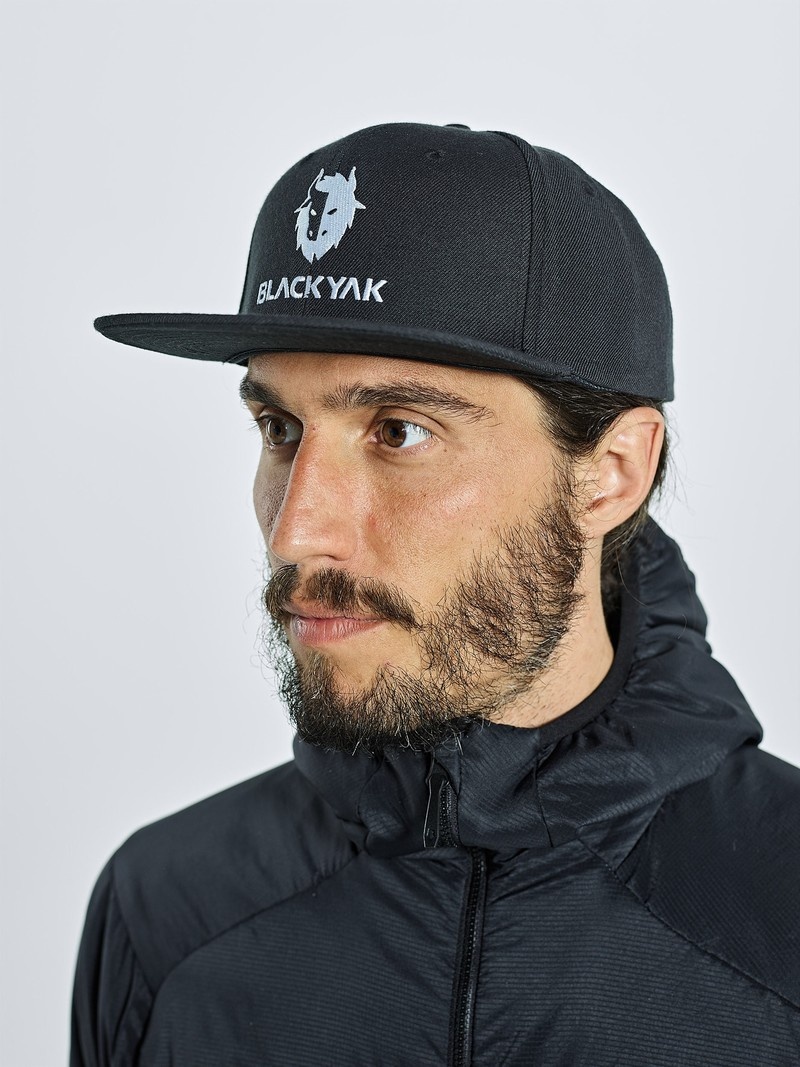 Black Men's Black Yak Logo Caps | VK2LD079