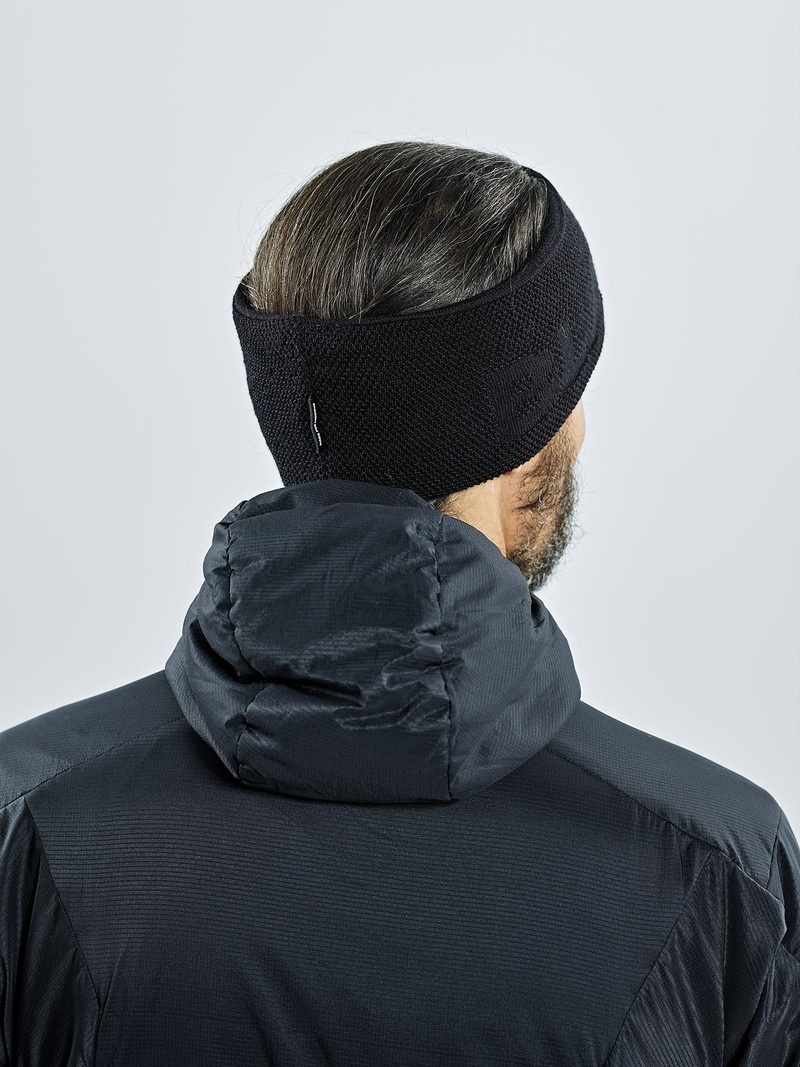 Black Men's Black Yak Logo Knit Headband | FK7FK484