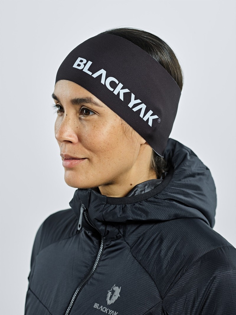 Black Men's Black Yak Logo Performance Light Headband | HV2UI497