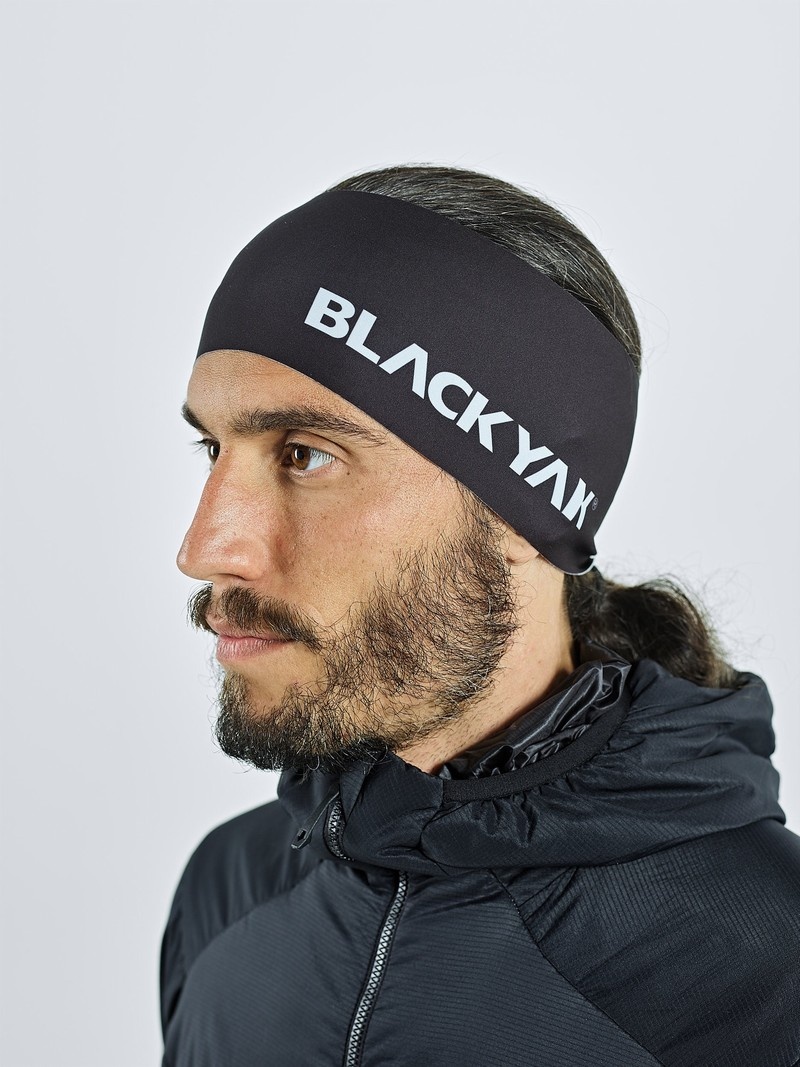 Black Men's Black Yak Logo Performance Light Headband | HV2UI497