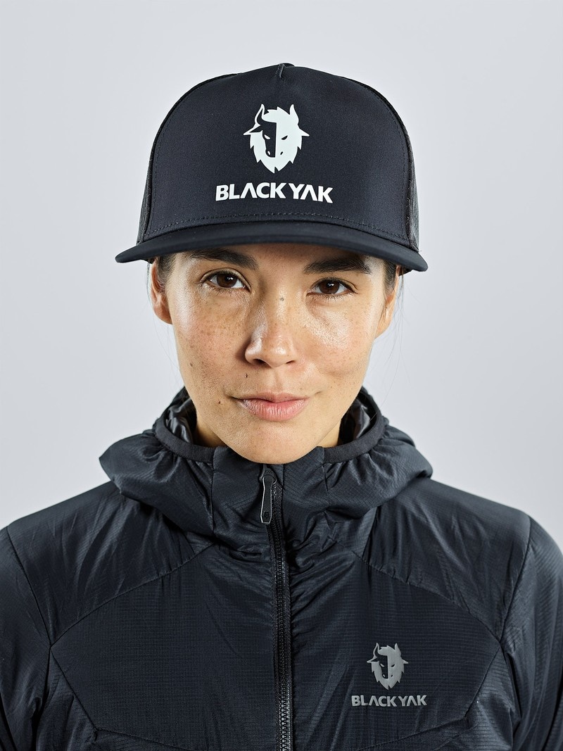 Black Men's Black Yak Logo Tech Caps | IS0PP743