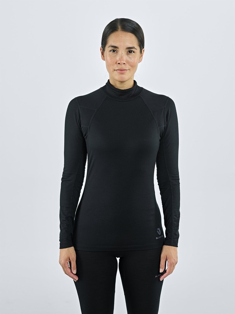 Black Women's Black Yak Gurla Merino Baselayer Long Sleeve | RL7JP110