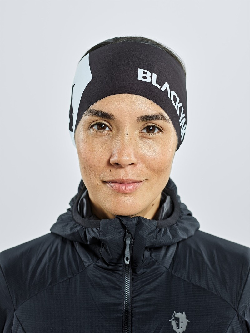 Black Women's Black Yak Logo Performance Light Headband | XC0VR719