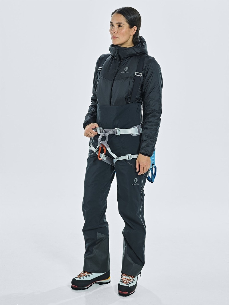 Black Women's Black Yak Thulagi Gore-tex 3l Pro Semi Bib Shell Pants | GL3KJ849