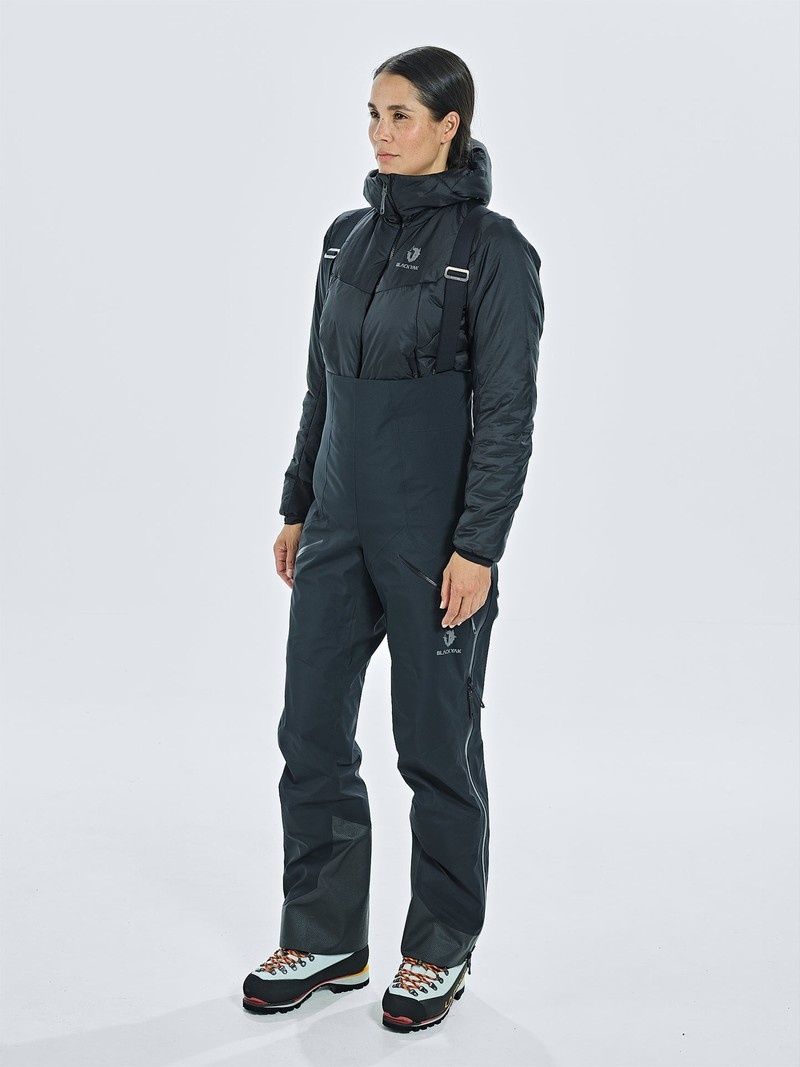 Black Women's Black Yak Thulagi Gore-tex 3l Pro Semi Bib Shell Pants | GL3KJ849