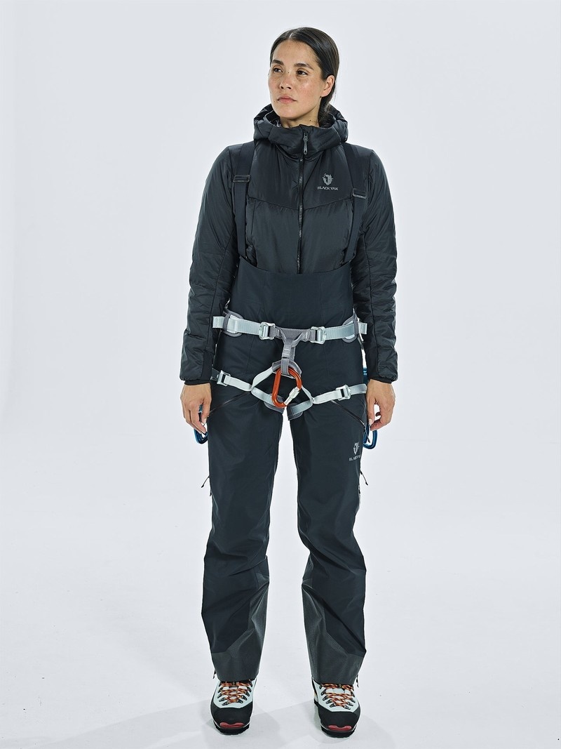 Black Women's Black Yak Thulagi Gore-tex 3l Pro Semi Bib Shell Pants | GL3KJ849