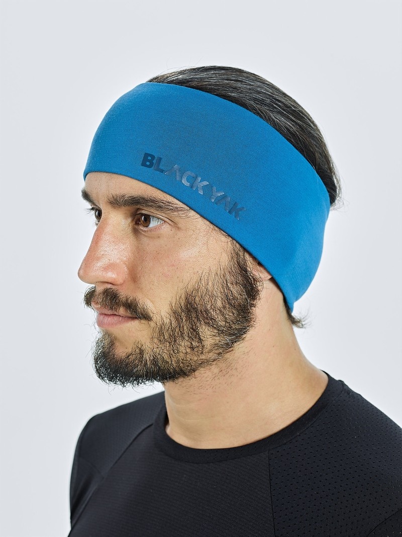 Blue Men's Black Yak Chago Fleece Headband | CV9NU346