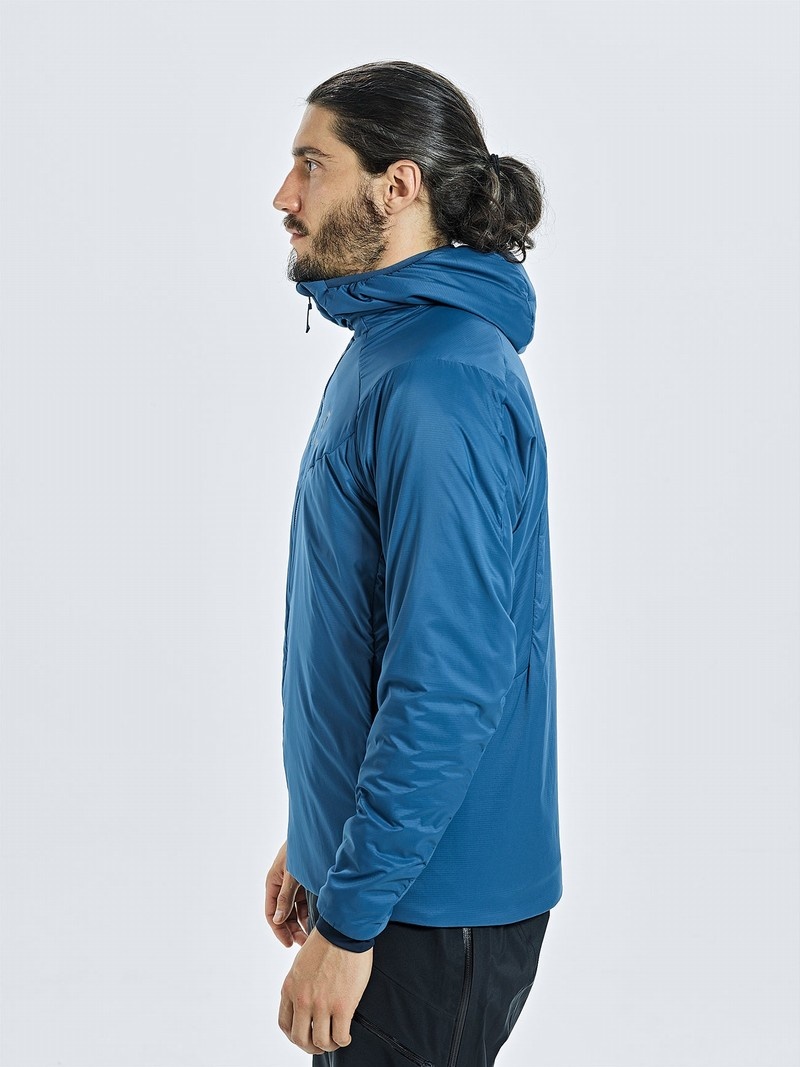 Blue Men's Black Yak Langar Hooded Insulation Jackets | PJ1NI331