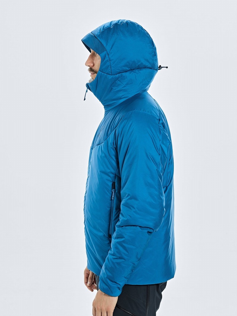 Blue Men's Black Yak Latok Hooded Insulation Jackets | RW0IE728