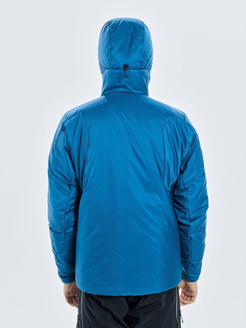 Blue Men's Black Yak Latok Hooded Insulation Jackets | RW0IE728